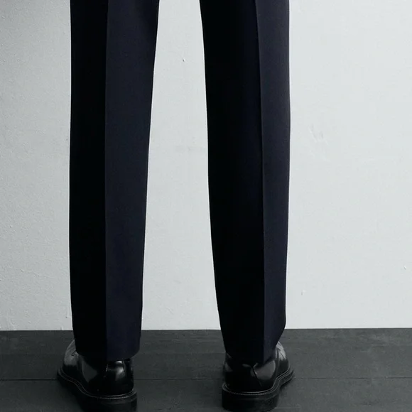 ZARA Navy Blue Slim Fit Blazer & Trouser Suit Set – Men’s EU 50 / US 40 - Picture 3 of 12